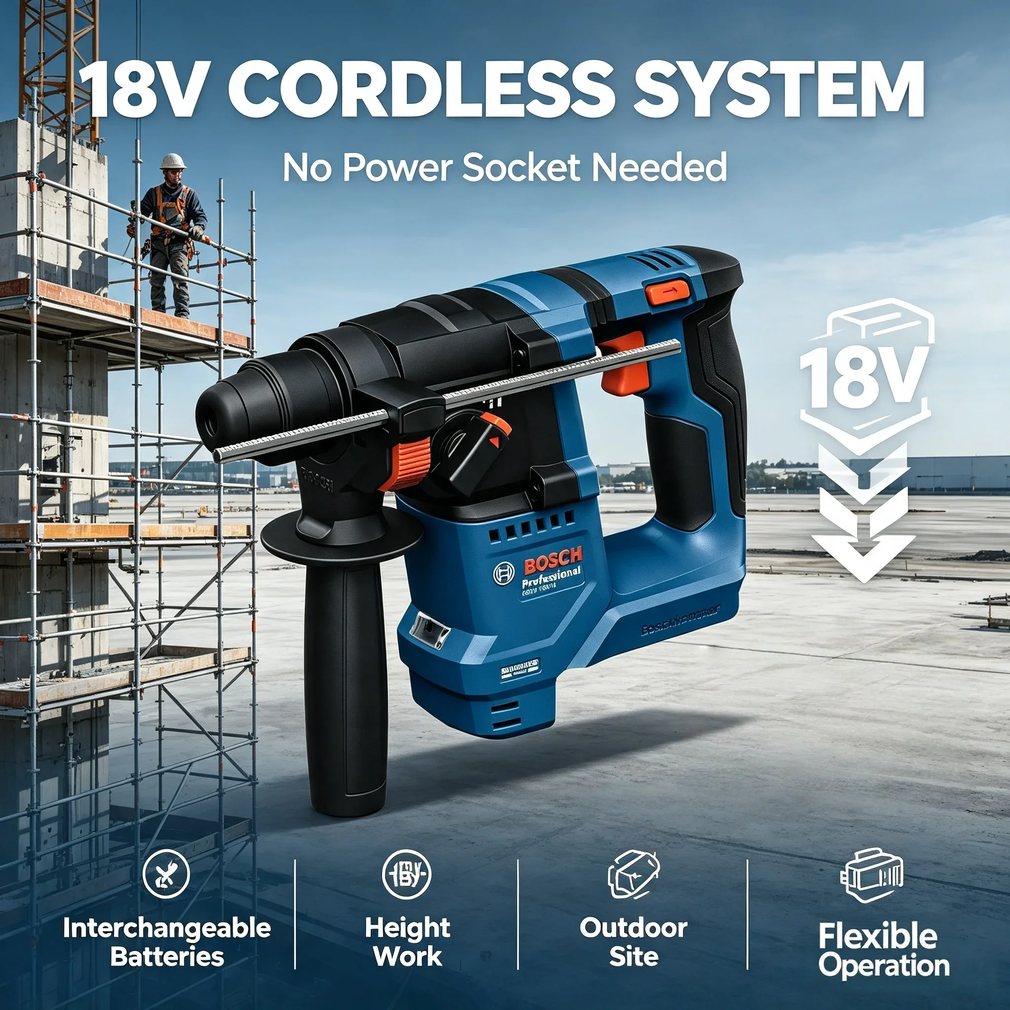 Bosch GBH 18V-18 18V Brushless - Power Tools Professional review and price